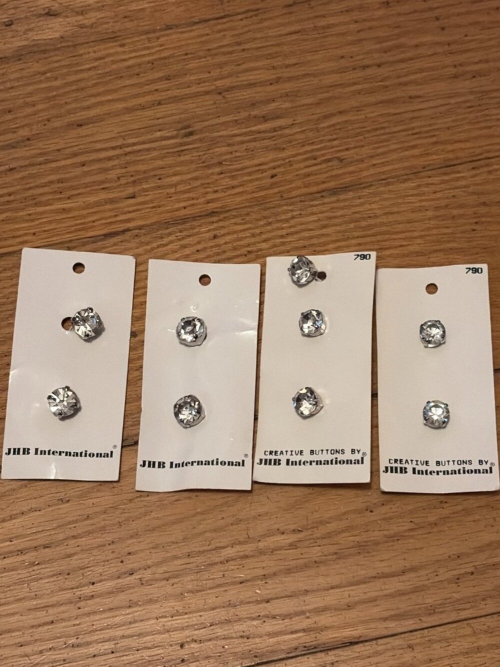 Buttons JHB international vintage two sizes sparkle like crystals on silver tone
